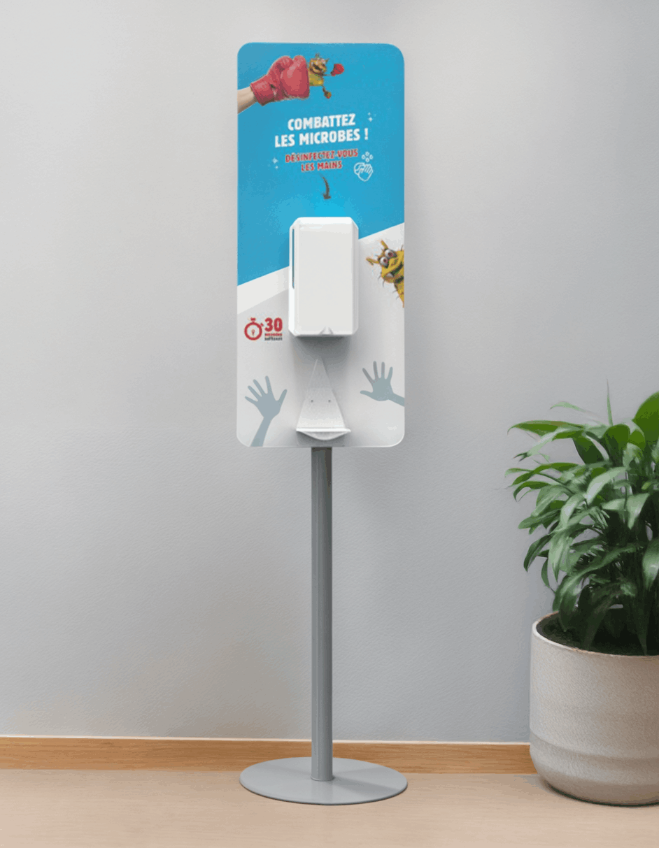 Station gel hydroalcoolique sur pied